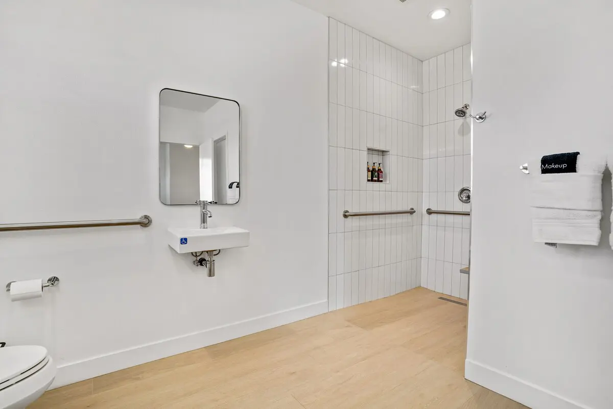 ADA accessible roll-in shower at Indio CA vacation rental near Joshua Tree National Park