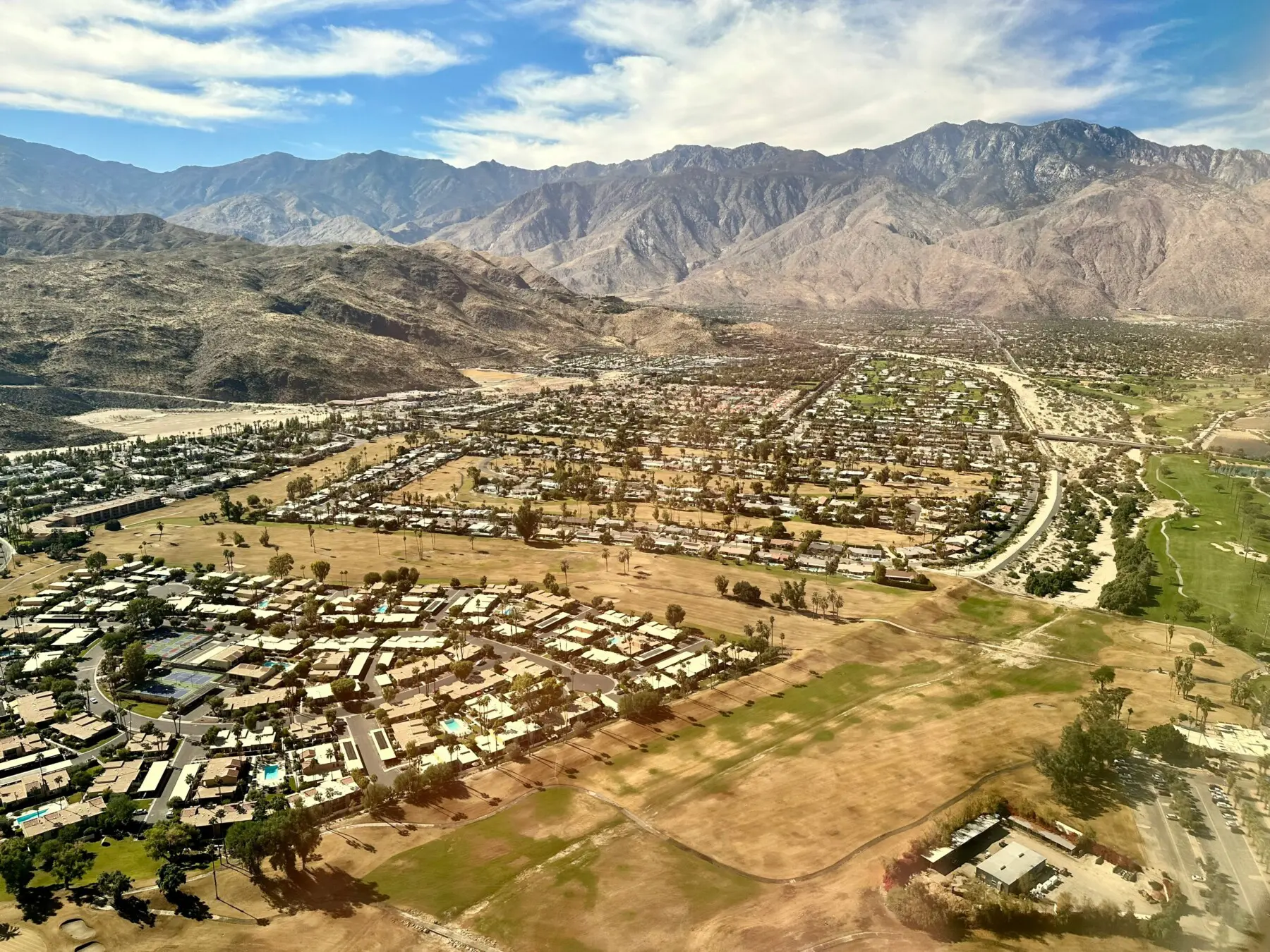 Aerial view of Indian Palms Golf Resort and Coachella Valley — things to do in Indio CA