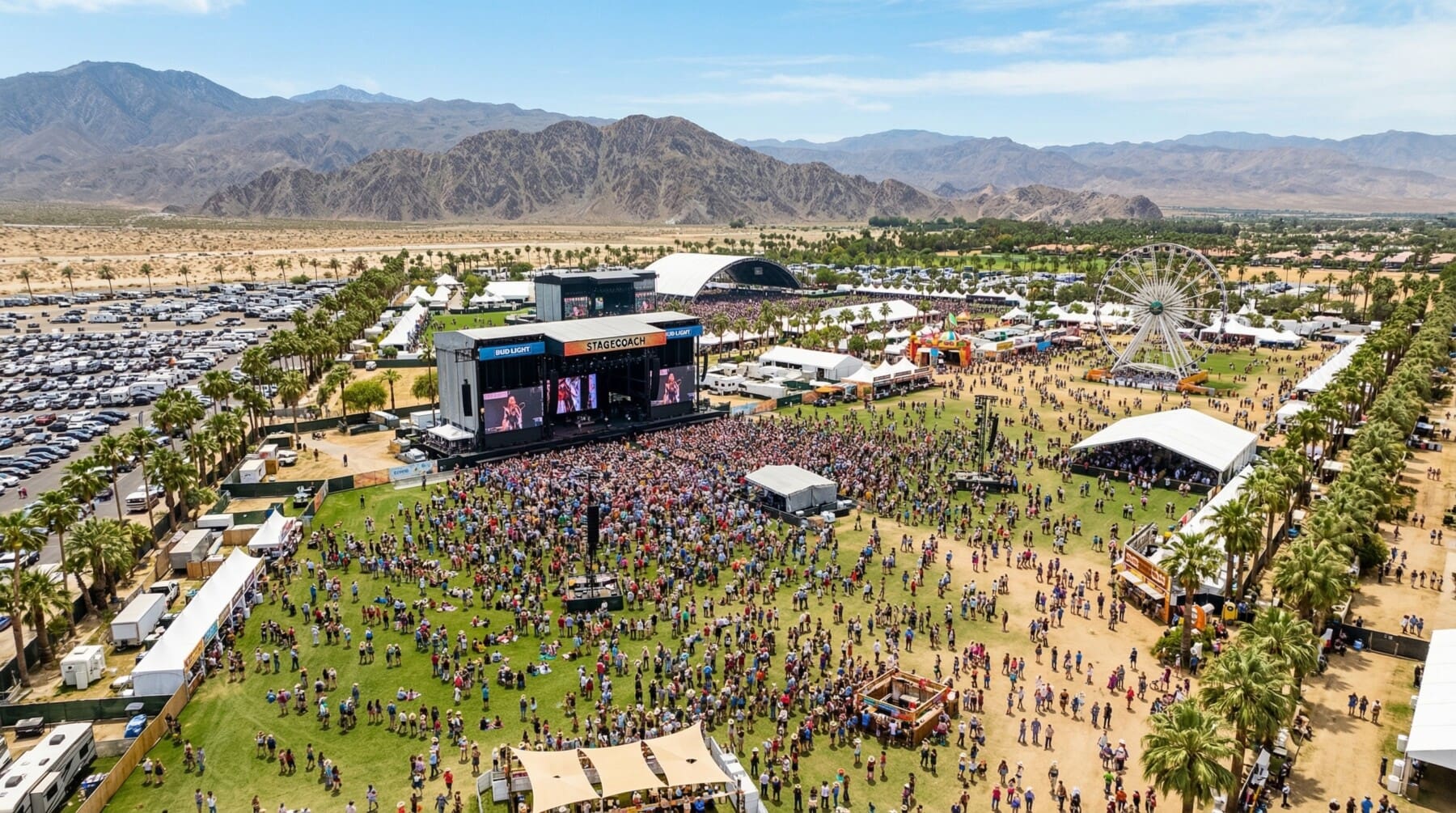 Wheelchair accessible Coachella 2026 festival grounds at Empire Polo Club Indio California